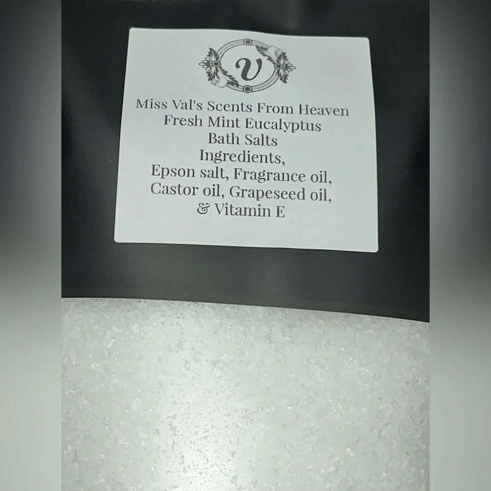 Bath Salt Fresh Mint Eucalyptus Bath Salt Miss Val’s Scents From Heaven Luxury
